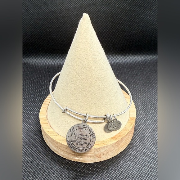 🩶ALEX AND ANI🩶Laughing Buddha Charm Bangle in Rafaelian Silver/EUC - Picture 7 of 8